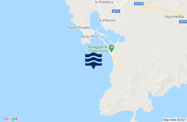 Karte der Gezeiten Porto Pino, Italy