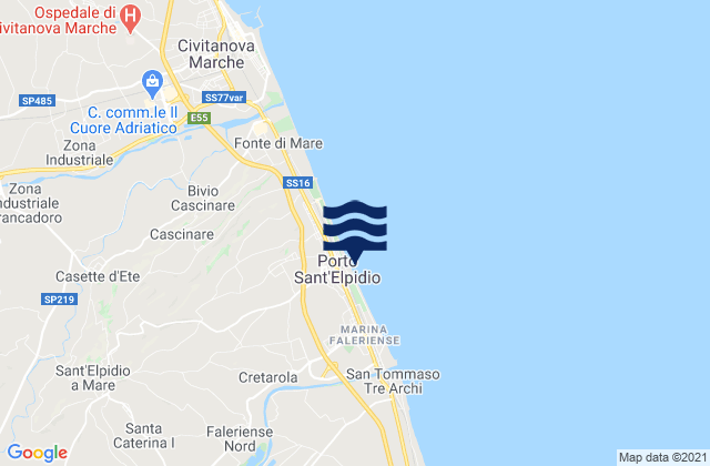 Karte der Gezeiten Porto Sant'Elpidio, Italy