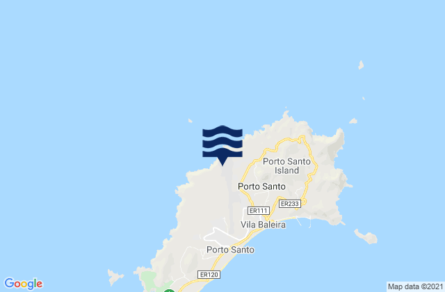 Karte der Gezeiten Porto Santo, Portugal
