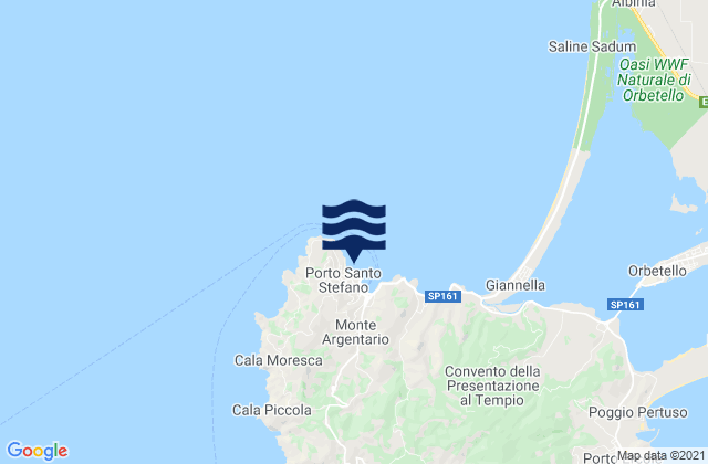 Karte der Gezeiten Porto Santo Stefano, Italy