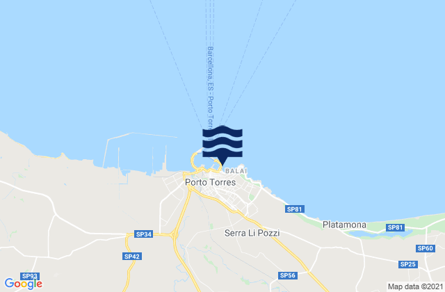 Karte der Gezeiten Porto Torres, Italy