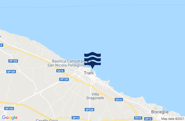 Karte der Gezeiten Porto Trani, Italy