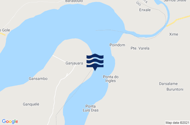 Karte der Gezeiten Porto Uana, Guinea-Bissau