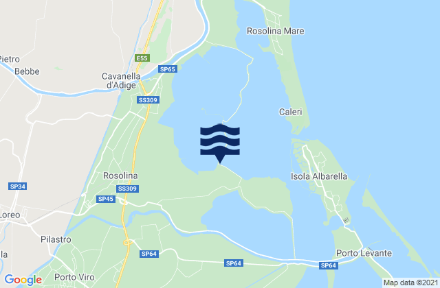 Karte der Gezeiten Porto Viro, Italy