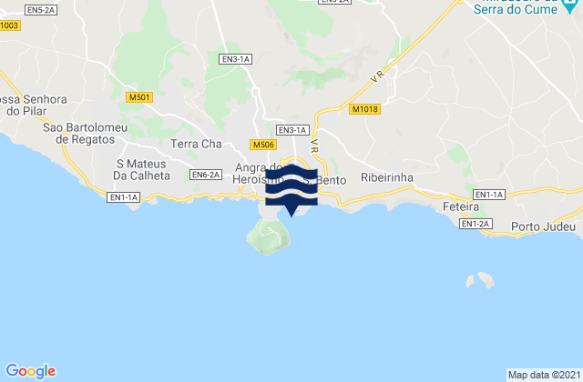 Karte der Gezeiten Porto de Angra Ilha Terceira, Portugal