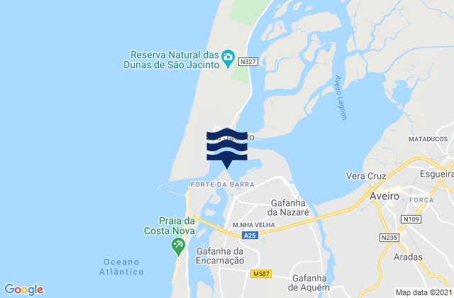 Karte der Gezeiten Porto de Aveiro, Portugal