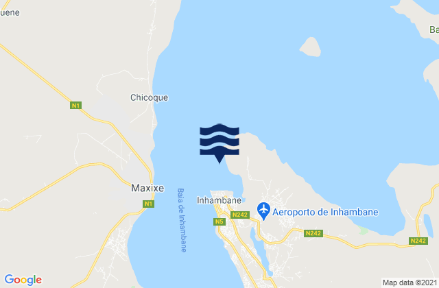 Karte der Gezeiten Porto de Inhambane, Mozambique
