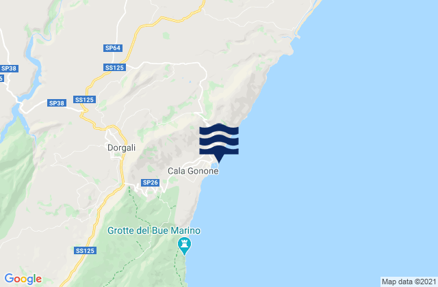 Karte der Gezeiten Porto di Cala Gonone, Italy