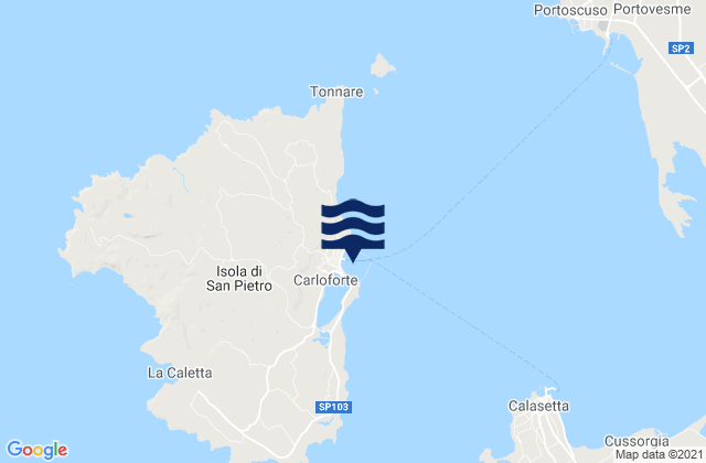 Karte der Gezeiten Porto di Carloforte, Italy