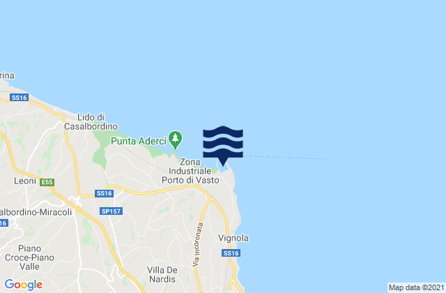 Karte der Gezeiten Porto di Vasto, Italy