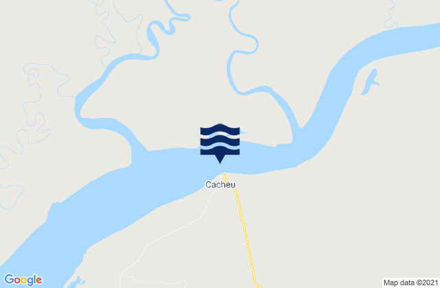 Karte der Gezeiten Porto do Cacheu, Guinea-Bissau