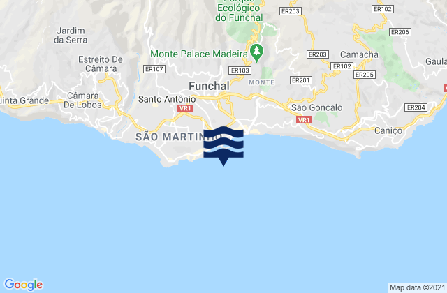 Karte der Gezeiten Porto do Funchal Madeira Island, Portugal