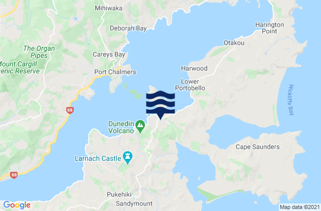 Karte der Gezeiten Portobello, New Zealand