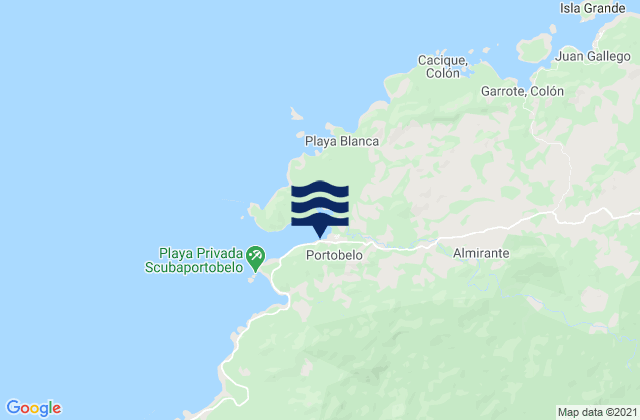 Karte der Gezeiten Portobelo, Panama