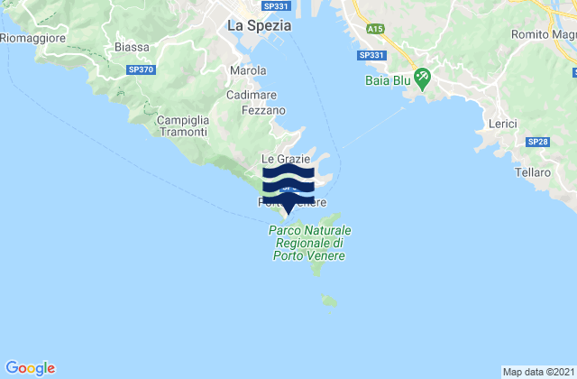 Karte der Gezeiten Portovenere, Italy
