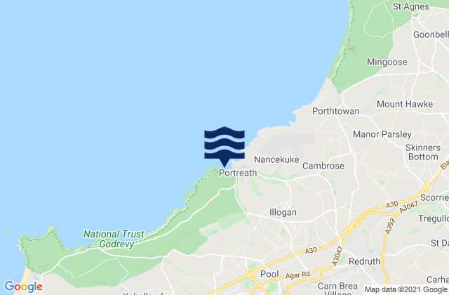 Karte der Gezeiten Portreath Beach, United Kingdom