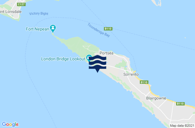 Karte der Gezeiten Portsea Surf Beach, Australia