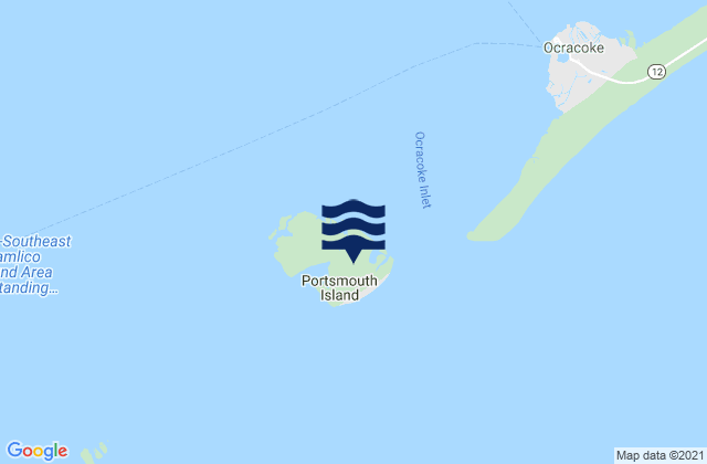 Karte der Gezeiten Portsmouth Island, United States