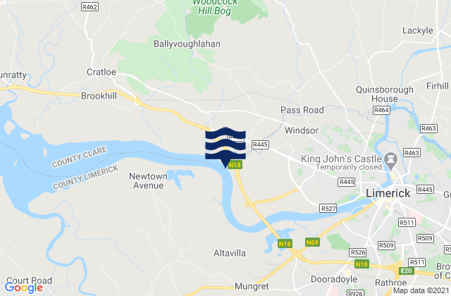 Karte der Gezeiten Portumna Bay, Ireland