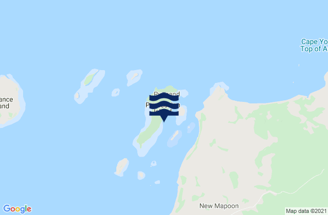 Karte der Gezeiten Possession Island, Australia