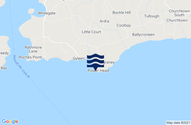 Karte der Gezeiten Power Head, Ireland