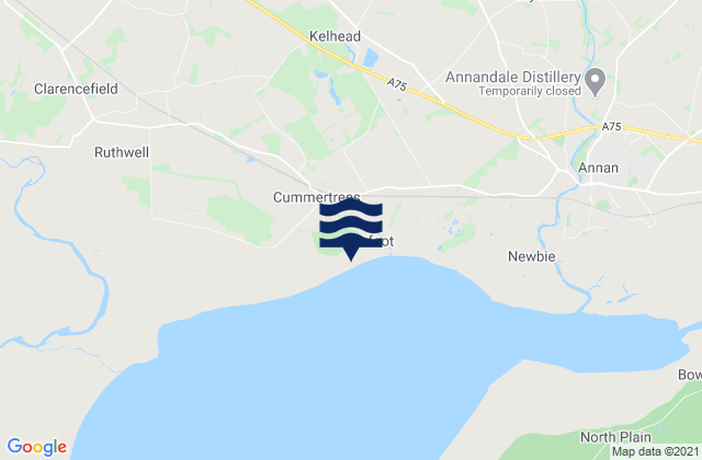 Karte der Gezeiten Powfoot Beach, United Kingdom