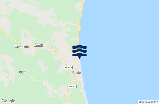 Karte der Gezeiten Prado, Brazil