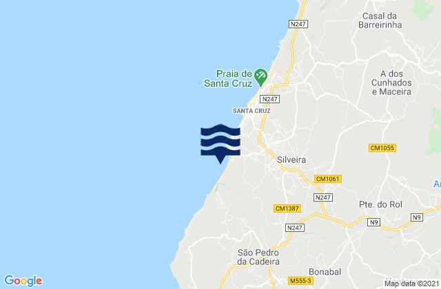 Karte der Gezeiten Praia Azul, Portugal