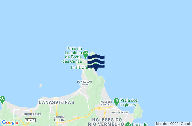 Karte der Gezeiten Praia Brava, Brazil
