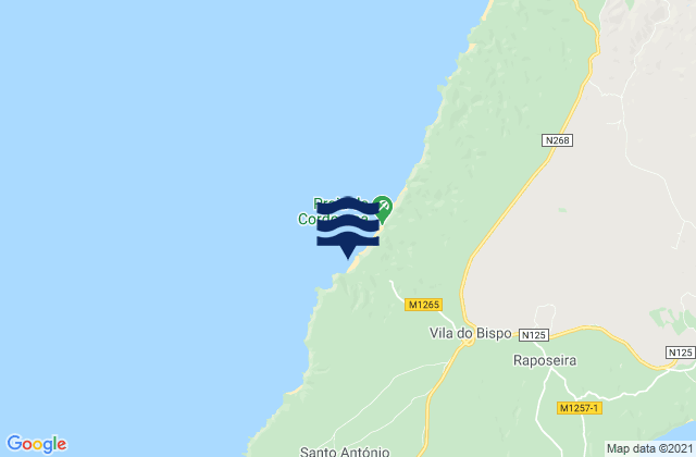 Karte der Gezeiten Praia Castelejo, Portugal
