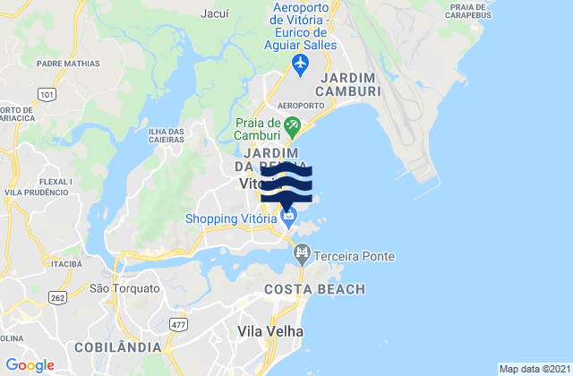 Karte der Gezeiten Praia Commprida, Brazil