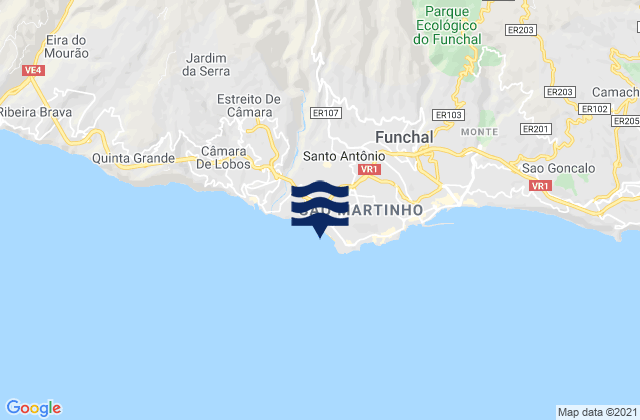 Karte der Gezeiten Praia Formosa, Portugal