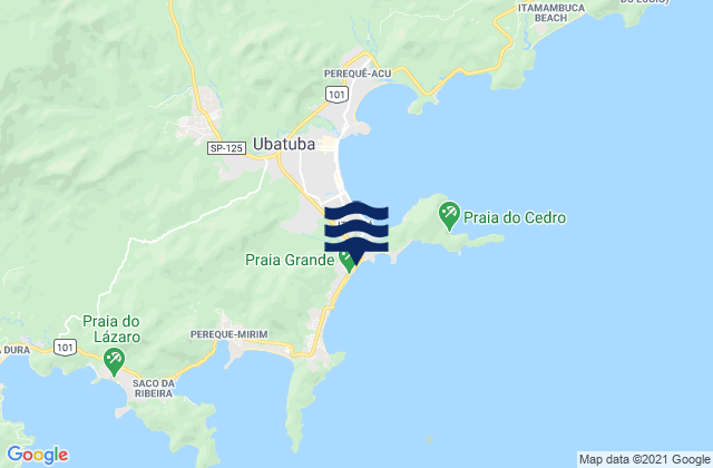 Karte der Gezeiten Praia Grande (Ubatuba), Brazil