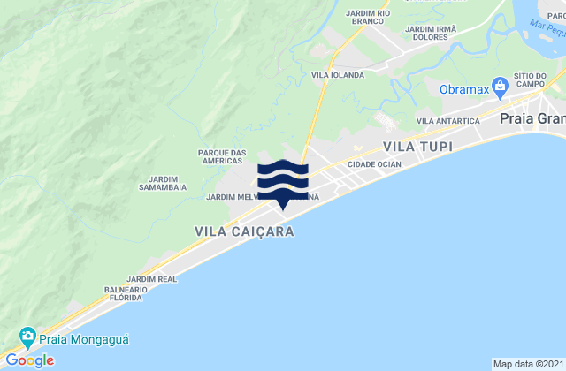 Karte der Gezeiten Praia Grande, Brazil