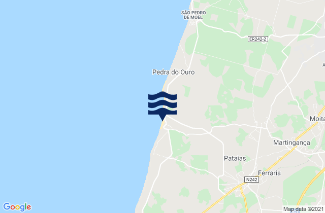 Karte der Gezeiten Praia Paredes, Portugal
