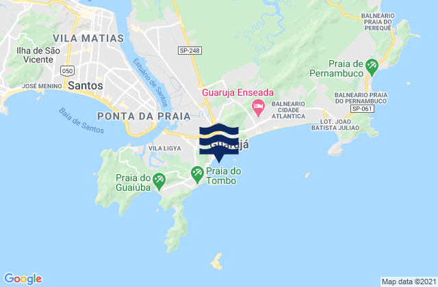 Karte der Gezeiten Praia Pitangueiras, Brazil