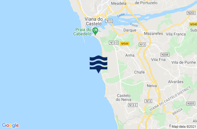 Karte der Gezeiten Praia da Amorosa, Portugal