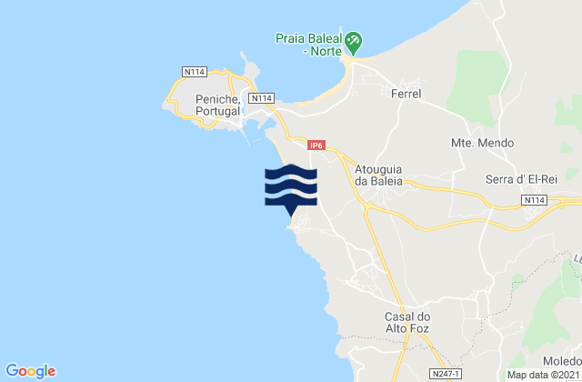Karte der Gezeiten Praia da Consolação, Portugal