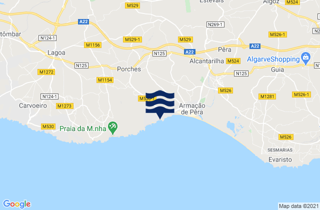 Karte der Gezeiten Praia da Cova Redonda, Portugal