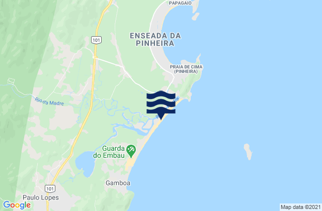 Karte der Gezeiten Praia da Guarda, Brazil