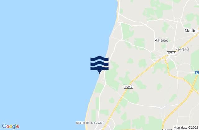 Karte der Gezeiten Praia da Légua, Portugal