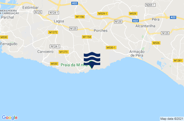 Karte der Gezeiten Praia da Marinha, Portugal