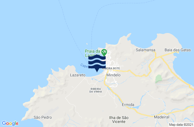 Karte der Gezeiten Praia da Matiota, Cabo Verde