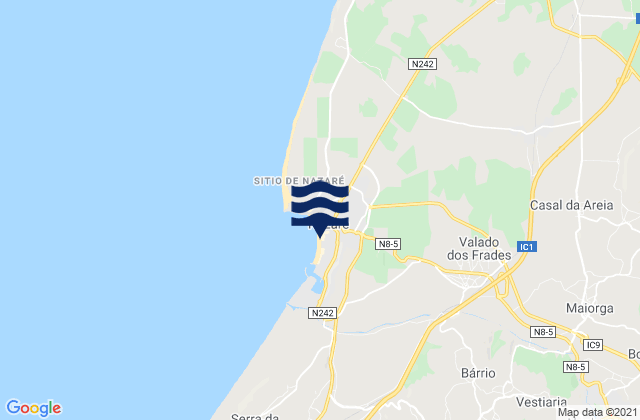 Karte der Gezeiten Praia da Nazaré, Portugal
