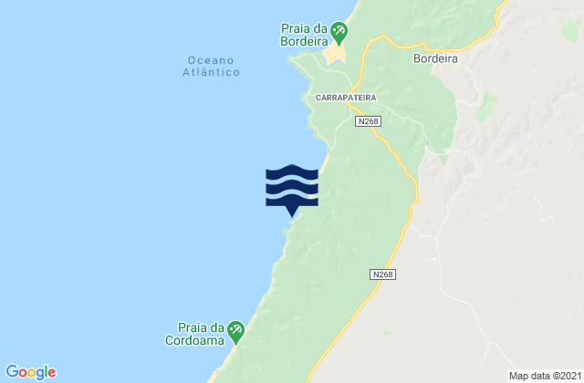 Karte der Gezeiten Praia da Pena Furada, Portugal