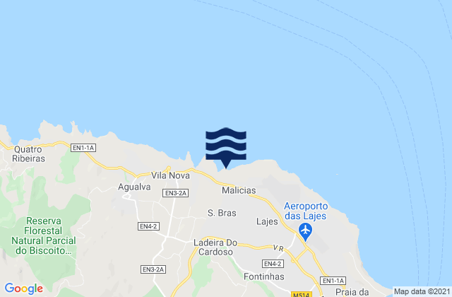 Karte der Gezeiten Praia da Vitória, Portugal