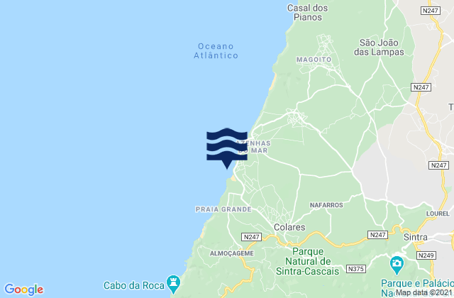 Karte der Gezeiten Praia das Maçãs, Portugal