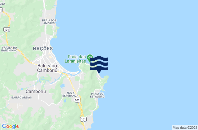 Karte der Gezeiten Praia das Taquaras, Brazil