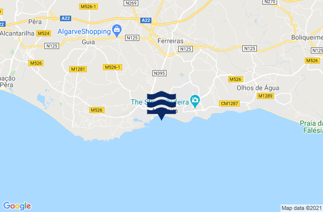 Karte der Gezeiten Praia de Albufeira, Portugal
