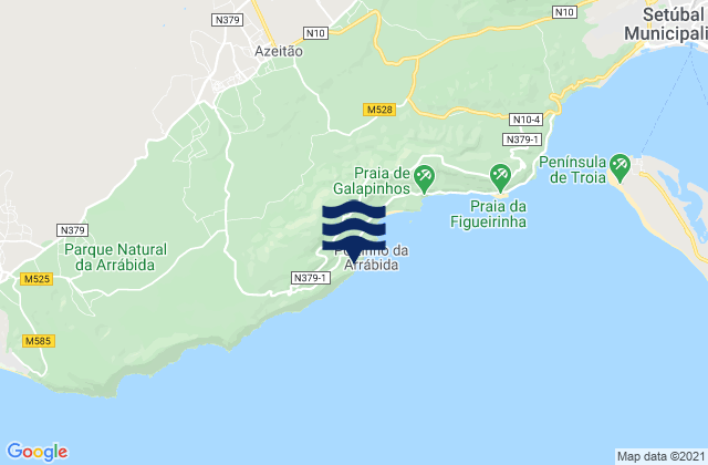 Karte der Gezeiten Praia de Alpertuche, Portugal